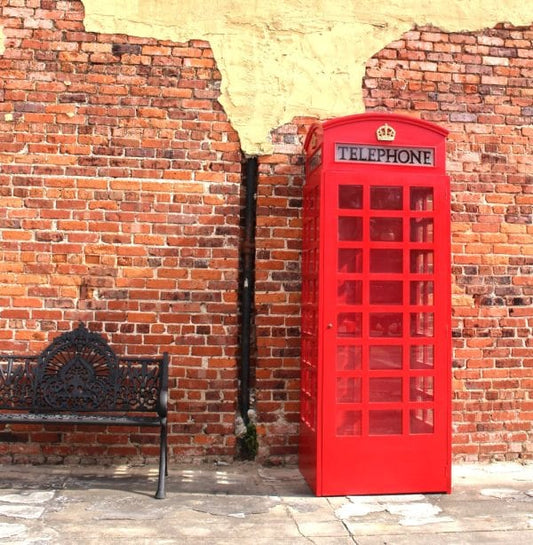 Centerline Dynamics Telephone Booth English Telephone Phone Booth – British Call Box Vintage Style Red Wooden