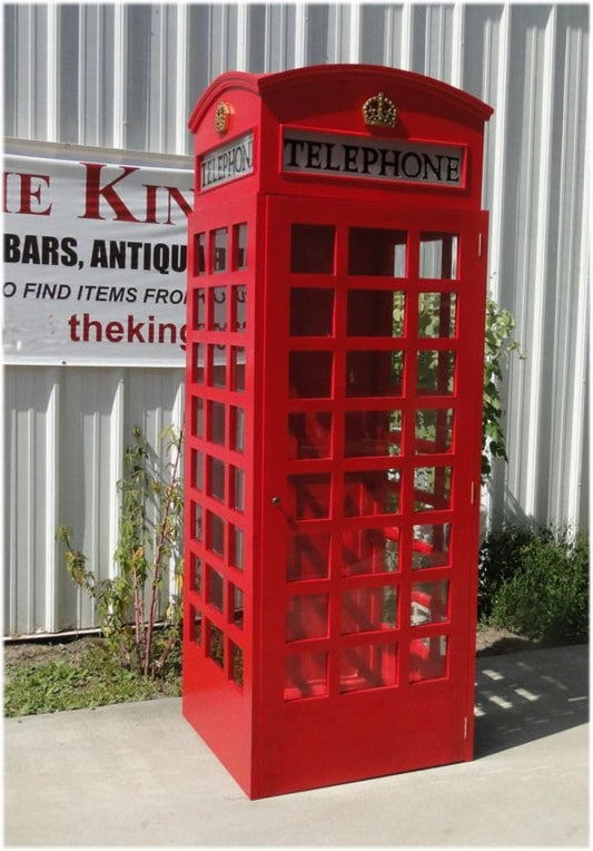 Centerline Dynamics Telephone Booth English Telephone Phone Booth – British Call Box Vintage Style Red Wooden