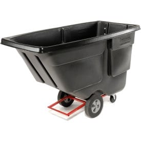 Light Duty Plastic Tilt Truck, 1 Cu. Yd. Cap, 850 Lbs. Cap, Black ...