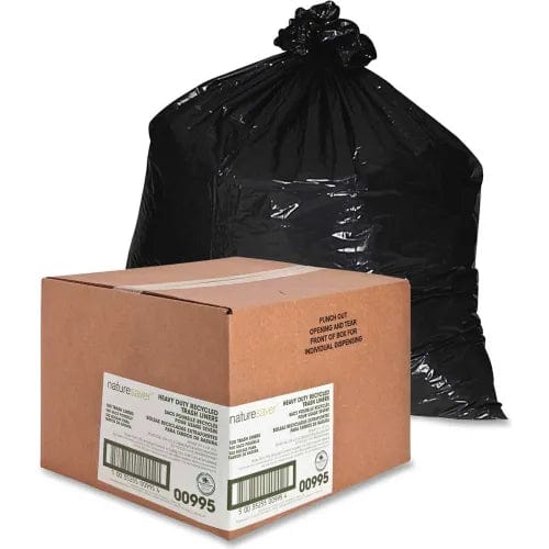 Centerline Dynamics Trash & Recycling Recycled Heavy-Duty Black Trash Liners - 60 Gallon, 2.00 Mil