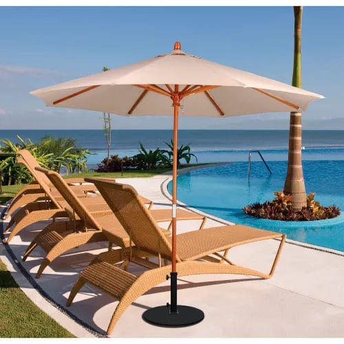 california patio umbrellas California Umbrella 7.5 ft. Wood Market Umbrella (Sunbrella Black)