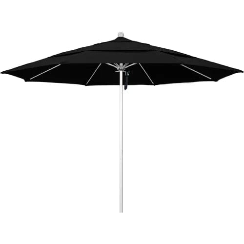 california umbrella black patio umbrella base with wheels California Umbrella Venture 9' Silver Market Umbrella in Black