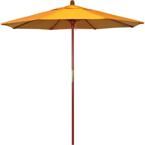 7.5 ft yellow patio umbrella California Umbrella 194061186374 7.5 Foot Wood Market Umbrella Olefin Lemon