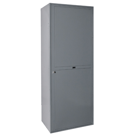 Centerline Dynamics Uniform Exchange Lockers Hallowell Uniform Exchange Locker, 32.563"W x 21"D x 84"H, 725 Dark Gray, Double Tier - Single Door, 1-Wide, Assembled