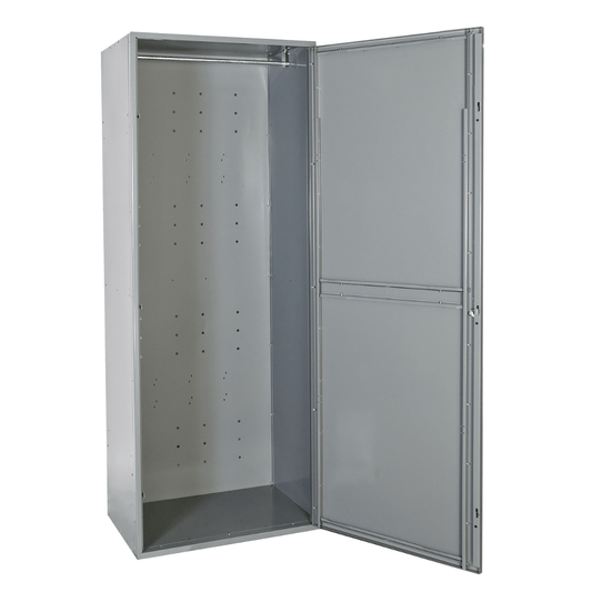 Centerline Dynamics Uniform Exchange Lockers Hallowell Uniform Exchange Locker, 32.563"W x 21"D x 84"H, 725 Dark Gray, Single Tier - Single Door, 1-Wide, Assembled