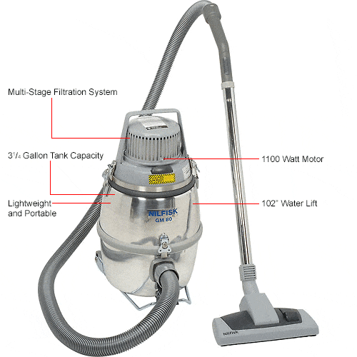 Centerline Dynamics Vacuums Nilfisk GM80 HEPA Vacuum - 3-1/4 Gallon Cap.