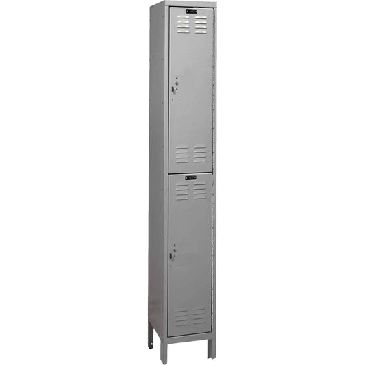 Centerline Dynamics ValueMax Lockers Dark Gray / Assembled Hallowell ValueMax 2-Tier 2 Door Locker, 12"W x 15"D x 78"H