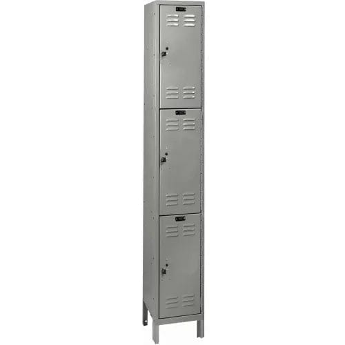 Centerline Dynamics ValueMax Lockers Dark Gray / Assembled Hallowell ValueMax 3-Tier 3 Door Locker, 12"W x 15"D x 78"H