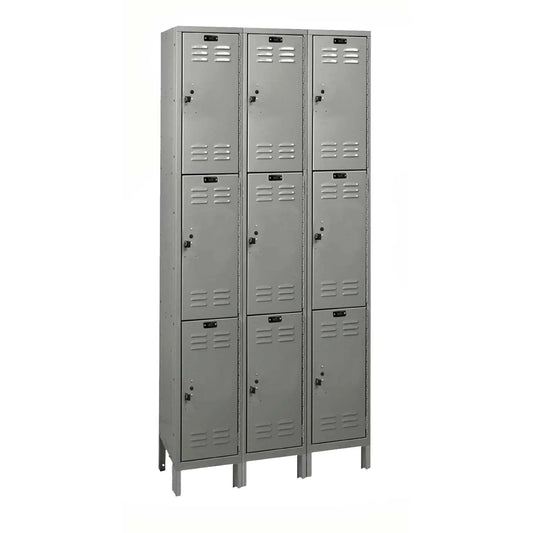 Centerline Dynamics ValueMax Lockers Dark Gray / Assembled Hallowell ValueMax 3-Tier 9 Door Locker, 36"W x 15"D x 78"H