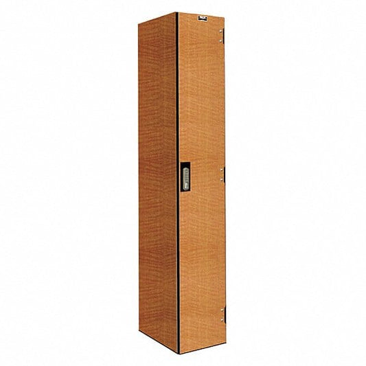 Centerline Dynamics VersaMax Phenolic Lockers Electronic Lock Hallowell VersaMax Phenolic Locker, 12"W x 18"D x 72"H, Figured Annigre, Single Tier, 1-Wide, Assembled