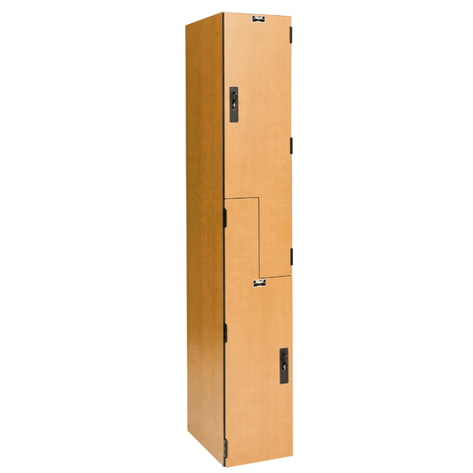 Centerline Dynamics VersaMax Phenolic Lockers Padlock Ready Hallowell VersaMax Phenolic Locker, 12"W x 18"D x 72"H, Figured Annigre, Z-Tier, 1-Wide, Assembled