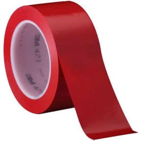 Centerline Dynamics Vinyl Tape 3M™ Solid Vinyl Tape 471 2" x 36 Yds 5.2 Mil Red - 3/PACK