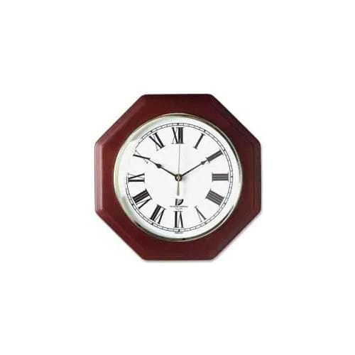 Centerline Dynamics Wall Clocks 12" Octagon Quartz Wall Clock, Wood Case, Mahogany