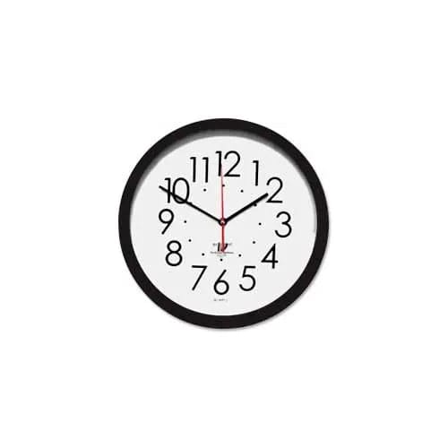 Centerline Dynamics Wall Clocks 14.5" Round SelfSet Wall Clock, Plastic Case, Black