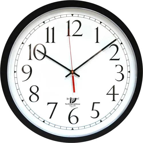 Centerline Dynamics Wall Clocks 16.5" Round SelfSet Wall Clock, Plastic Case, Black