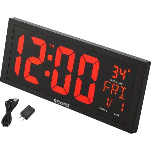 Centerline Dynamics Wall Clocks 4'' LED Digital Clock, 6" Power Cord with USB