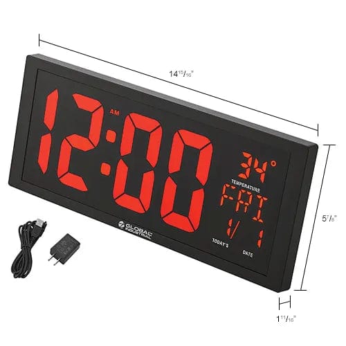 Centerline Dynamics Wall Clocks 4'' LED Digital Clock, 6" Power Cord with USB