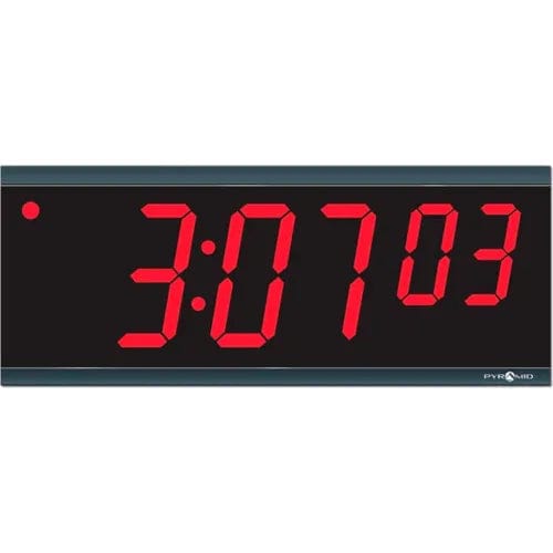 Centerline Dynamics Wall Clocks DIG-6B Independent LED Digital Clock with 6' Cord - 6-Digit, 4" Numerals