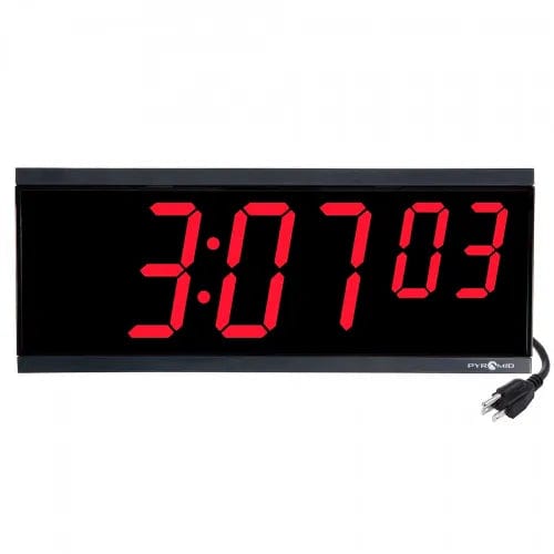 Centerline Dynamics Wall Clocks DIG-6B Independent LED Digital Clock with 6' Cord - 6-Digit, 4" Numerals