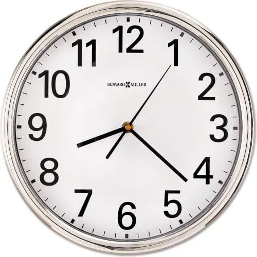 Centerline Dynamics Wall Clocks Hamilton Wall Clock, 12" Overall Diameter, Silver Case, 1 AA