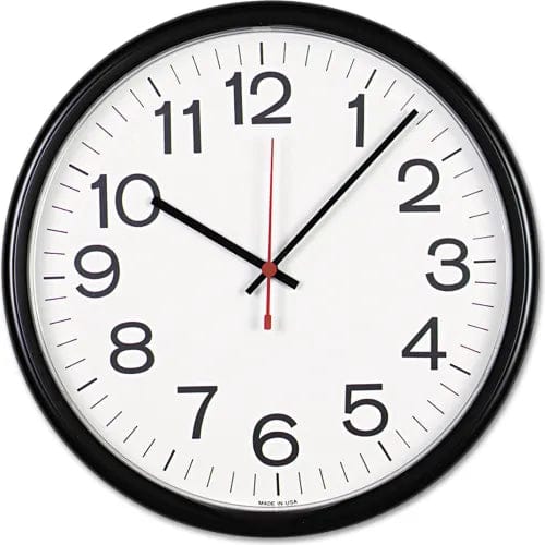 Centerline Dynamics Wall Clocks Indoor/Outdoor Round Wall Clock, 13.5" Overall Diameter, Black Case, 1 AA