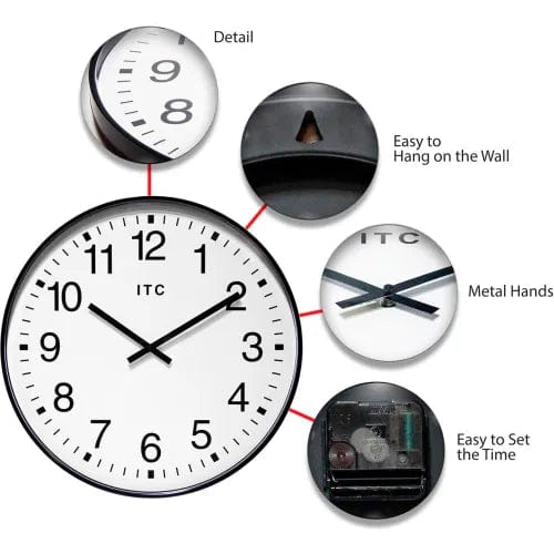 Centerline Dynamics Wall Clocks Infinity Instruments 19" Round Profuse Wall Clock - Black