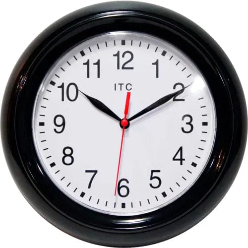 Centerline Dynamics Wall Clocks Infinity Instruments 8.75" Round Focus Wall Clock - Black