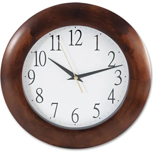 Centerline Dynamics Wall Clocks Round Wood Wall Clock, 12.75" Overall Diameter, Cherry Case, 1 AA