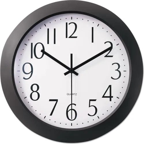 Centerline Dynamics Wall Clocks Whisper Quiet Clock, 12" Overall Diameter, Black Case, 1 AA