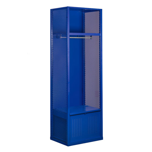 Centerline Dynamics Welded Sport Lockers Blue Hallowell Welded Sport Lockers, 24"W x 18"D x 74-3/4"H Open Front, 1-wide With Optional Foot locker