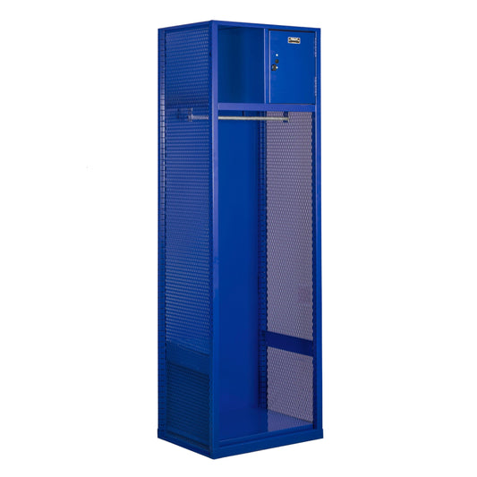 Centerline Dynamics Welded Sport Lockers Blue Hallowell Welded Sport Lockers, 24"W x 18"D x 74-3/4"H Open Front, 1-wide With Optional Security Box