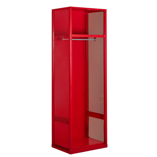 Centerline Dynamics Welded Sport Lockers Red Hallowell Welded Sport Lockers, 24"W x 18"D x 74-3/4"H Open Front, 1-wide, Base Model