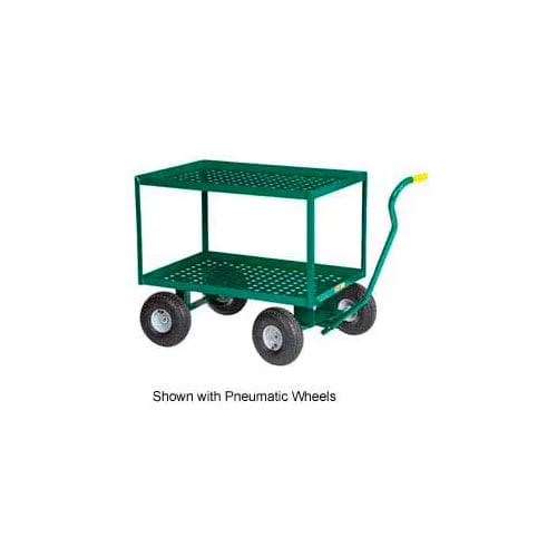 Centerline Dynamics Wheelbarrows & Garden Carts Little Giant® 2 Shelf Wagon Truck 2LDWP-2448-10-G - 24 x 48 - 10" Rubber Wheels